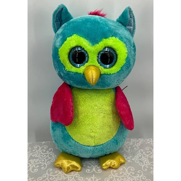 Ty Beanie Boo Opal Owl Plush Stuffed Animal 17" Birthday July 6 - Picture 1 of 7